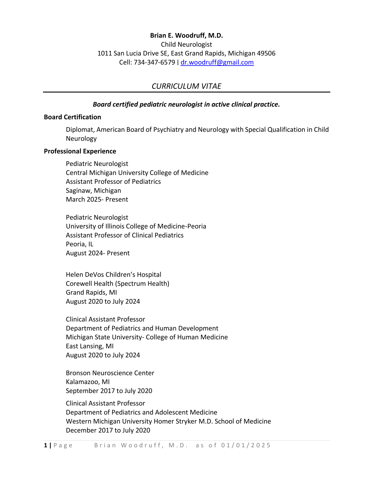 Woodruff, Brian MD CV-1