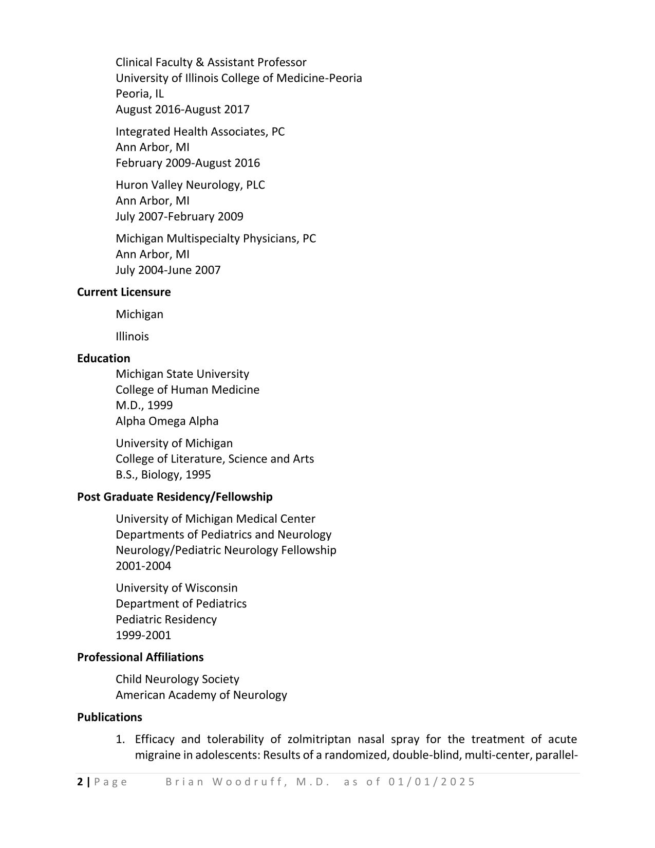Woodruff, Brian MD CV-2